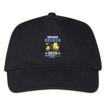 Großer Bruder 2025 Bagger Geschwister - Kinder Basecap - Schwarz - Vorne