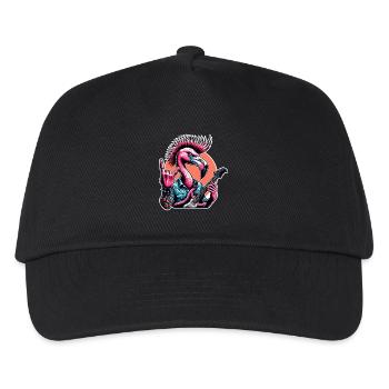 Flamingo Rock and Roll Gitarrist - Kinder Basecap - Schwarz - Vorne