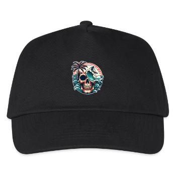 Surfing Surfer skull - Kids’ Baseball Cap - black - Front