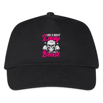 Lift wie ein Biest Fitness Lady Design - Kinder Basecap - Schwarz - Vorne
