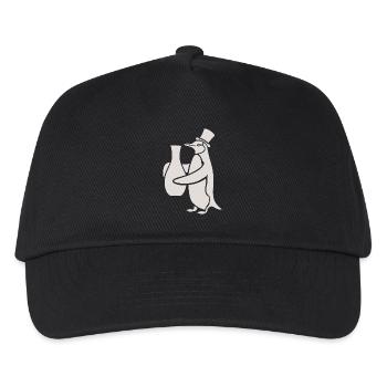 Penguin with Hat and Ceramic Vase Masterpiece - Kids’ Baseball Cap - black - Front