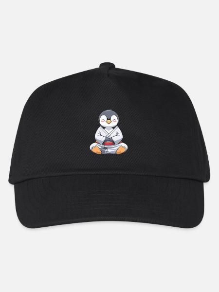 Judo Pinguin Meditation Meisterhaft - Kinder Basecap - Schwarz