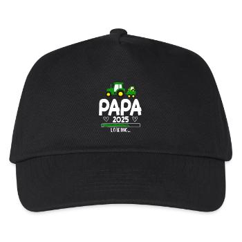 Papa 2025 Traktor Werdender Papa - Kinder Basecap - Schwarz - Vorne