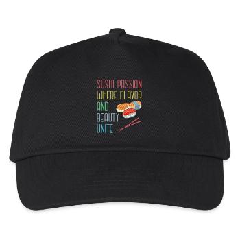 Sushi Japan Essen Sushi-Mahlzeit - Kinder Basecap - Schwarz - Vorne