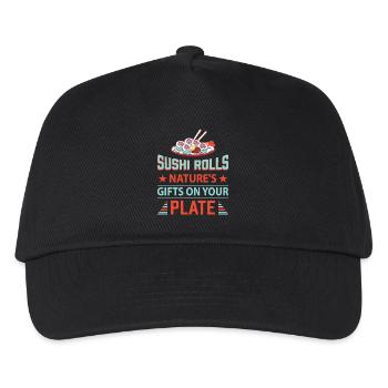 Sushi Japan Essen Sushi-Mahlzeit - Kinder Basecap - Schwarz - Vorne