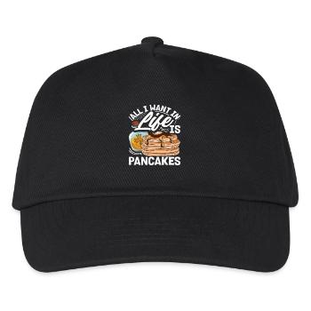 Alles Was Ich Im Leben Will Sind Pfannkuchen - Kinder Basecap - Schwarz - Vorne