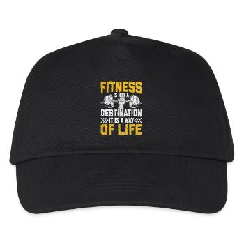 Fitness als Lebensstil - Kinder Basecap - Schwarz - Vorne