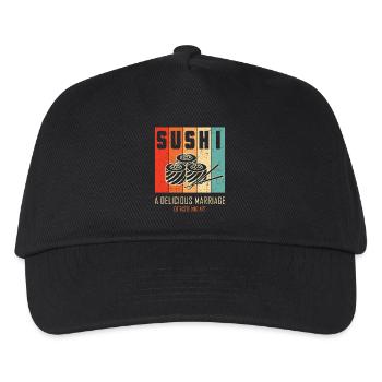 Sushi Japan Essen Sushi-Mahlzeit - Kinder Basecap - Schwarz - Vorne