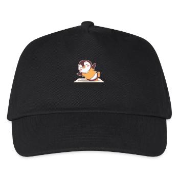 Fröhlicher Pinguin Yoga Übung Freude - Kinder Basecap - Schwarz - Vorne