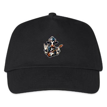 Kuh Rock and Roll Gitarrist - Kinder Basecap - Schwarz - Vorne