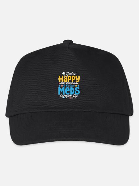 If You're Happy And You Know Caregiving Carer - Kinder Basecap - Schwarz
