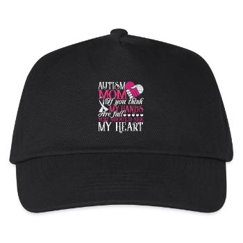 Autism Awareness Autism Mom Full Heart - Kids’ Baseball Cap - black - Front