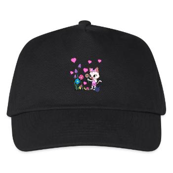 Natur Garten Katze Sommerzeit Katzen Kinder - Kinder Basecap - Schwarz - Vorne