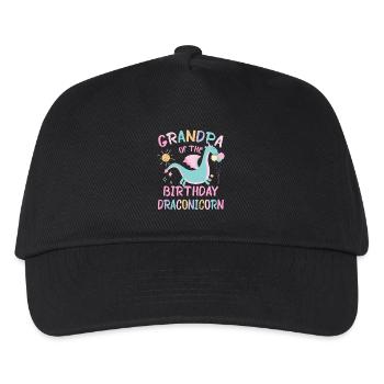 Grandpa Of the Birthday Girl Dracon Family Party - Kids’ Baseball Cap - black - Front
