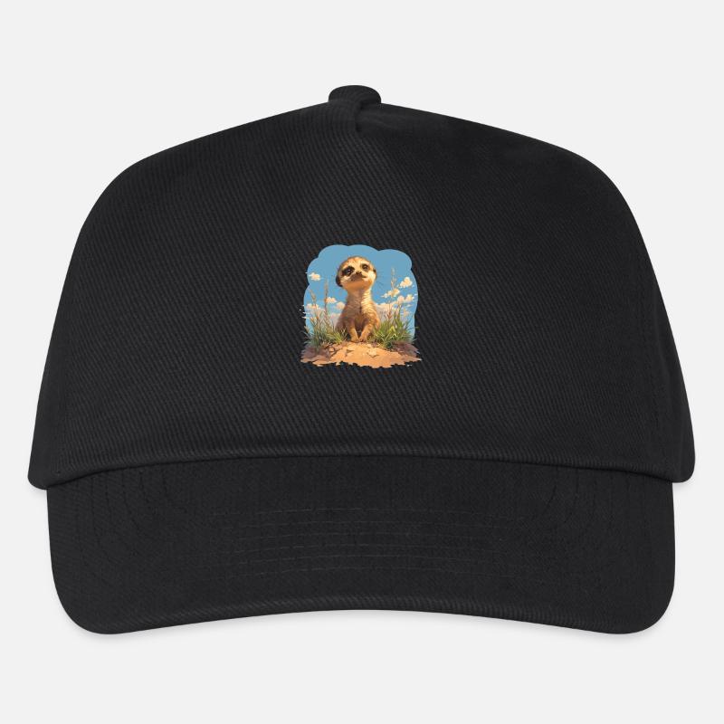 Meerkat Erdmännchen - Kinder Basecap - Schwarz