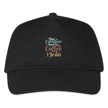 Cet aidant court au café et à Jésus - Casquette de baseball Enfant - noir - Devant
