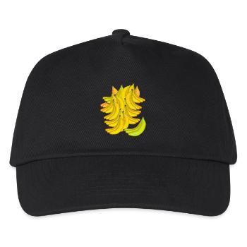 Banane Bananen Obst Frucht Früchte exotisch - Kinder Basecap - Schwarz - Vorne