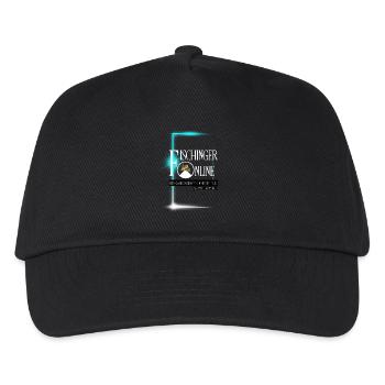 Logo Fischinger-Online groß mit URL - Kinder Basecap - Schwarz - Vorne