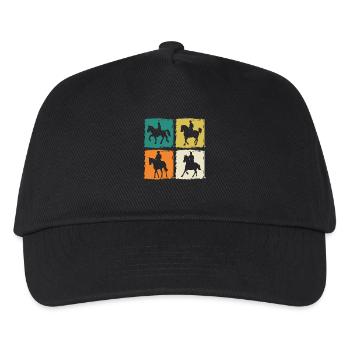 Riding Horses - Kids’ Baseball Cap - black - Front