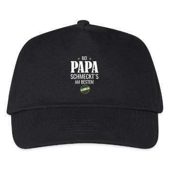 Bei Papa schmeckts am besten - Kinder Basecap - Schwarz - Vorne