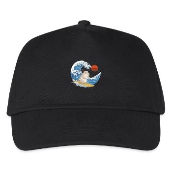 Capybara surfing the waves in summer - Kids’ Baseball Cap - black - Front