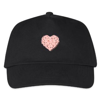 Floral heart with an inspiring message Floral - Kids’ Baseball Cap - black - Front