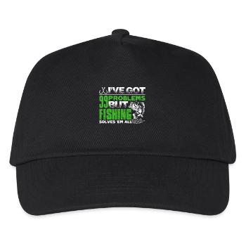 Fishing Solves All Problems - Kids’ Baseball Cap - black - Front