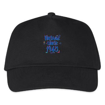 Vintage Since 1945 Graffiti Glitch 80th Bday - Kids’ Baseball Cap - black - Front
