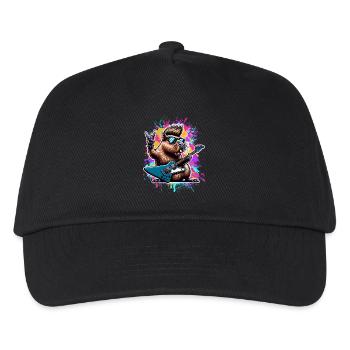 Capybara Rock and Roll Gitarrist - Kinder Basecap - Schwarz - Vorne
