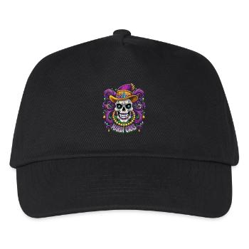 Mardi Gras, Karneval, New Orleans, Kostüm, Perlenk - Kinder Basecap - Schwarz - Vorne