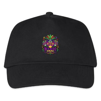 Mardi Gras - Karneval - Maske - Geschenk - Kinder Basecap - Schwarz - Vorne