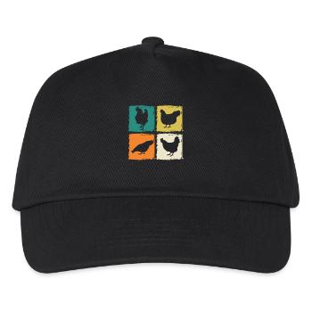 Hühner Henne - Kinder Basecap - Schwarz - Vorne