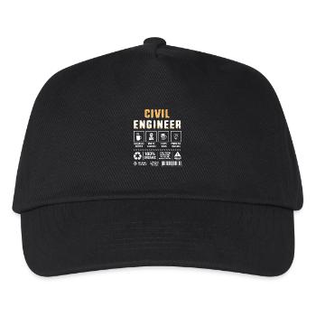 Civil Engineer Construction Site Construction Worker - Kids’ Baseball Cap - black - Front