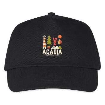 Acadia National Park Retro Design - Kinder Basecap - Schwarz - Vorne