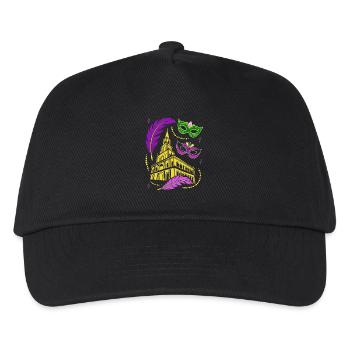 Mardi Gras - Karneval - Maske - Geschenk - Kinder Basecap - Schwarz - Vorne