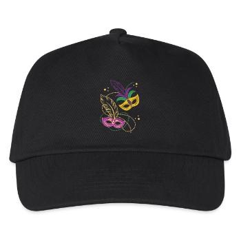 Mardi Gras - Karneval - Maske - Geschenk - Kinder Basecap - Schwarz - Vorne