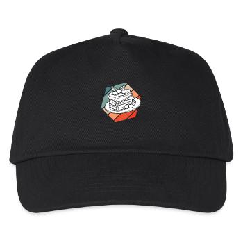 Pancakes with cherries and maple syrup artwork - Kids’ Baseball Cap - black - Front