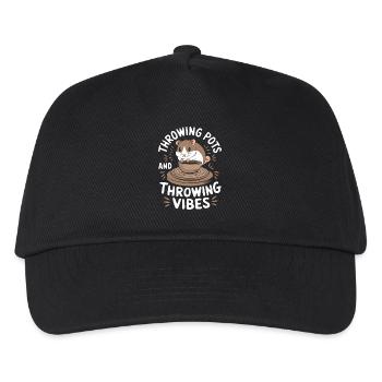 Töpfernde Lustige Hamster Schwingen Töpfe Vibes - Kinder Basecap - Schwarz - Vorne