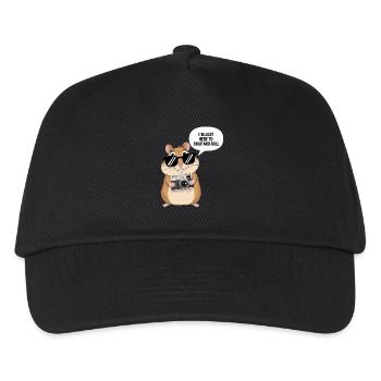 Photographer Hamster: Here to snap and roll - Kids’ Baseball Cap - black - Front