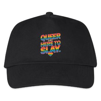 Queer And Here To Slay LGBTQ Gay Pride Month LGBT - Kinder Basecap - Schwarz - Vorne