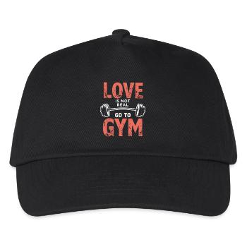 Love is not real – Go to Gym - Gym Spruch - Kids’ Baseball Cap - black - Front