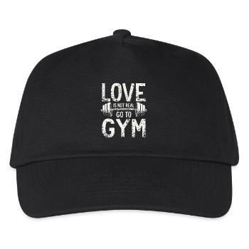 Love is not real – Go to Gym - Gym Spruch - Kids’ Baseball Cap - black - Front