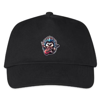 Igel Rock and Roll Gitarrist - Kinder Basecap - Schwarz - Vorne