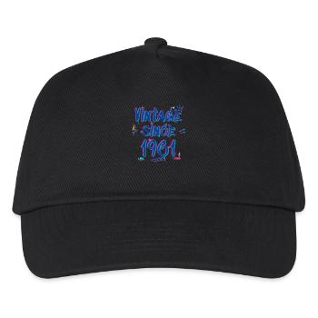 Vintage Since 1961 Graffiti Glitch 64th Bday Vibes - Kids’ Baseball Cap - black - Front