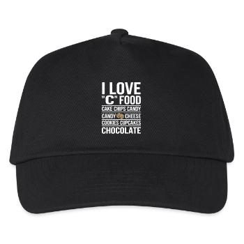 J’adore la nourriture C : gâteaux, chips, bonbons, - Casquette de baseball Enfant - noir - Devant
