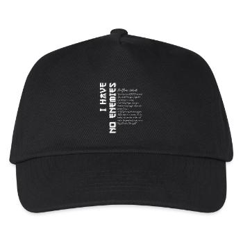 Ich habe keine Feinde - Glaubensdesign im japanischen Stil - Kinder Basecap - Schwarz - Vorne