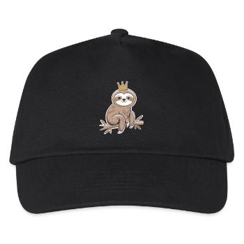 Royal sloth on the branch with crown - Kids’ Baseball Cap - black - Front