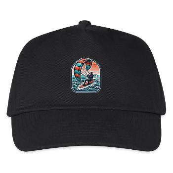 Kitesurfen Kitesurfer Kiteboard - Kinder Basecap - Schwarz - Vorne