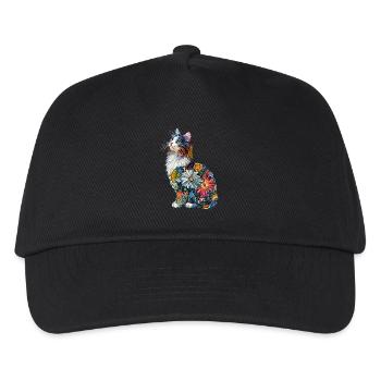 Norwegische Waldkatze - Kinder Basecap - Schwarz - Vorne