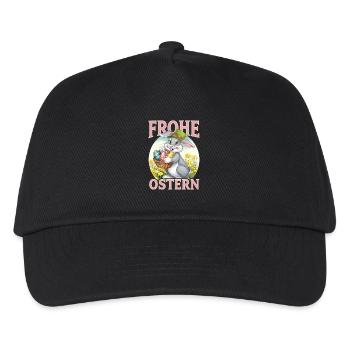 Frohe Ostern 2025 Lustiges Oster - Kinder Basecap - Schwarz - Vorne